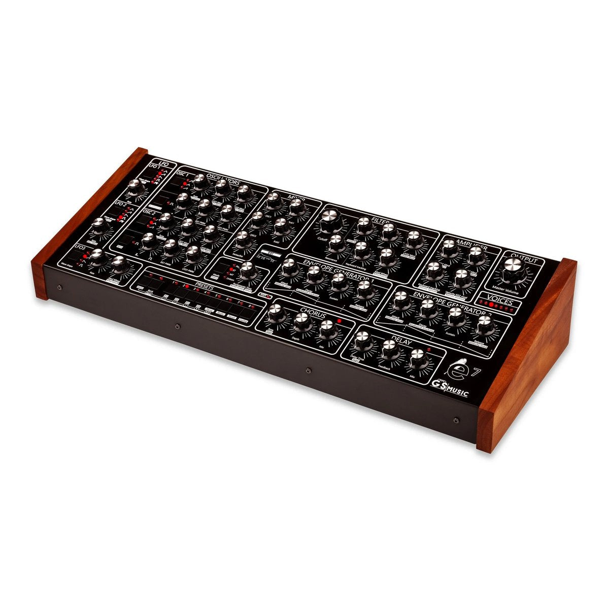 GS Music e7 Analog Polyphonic Synthesizer (Black/Red)