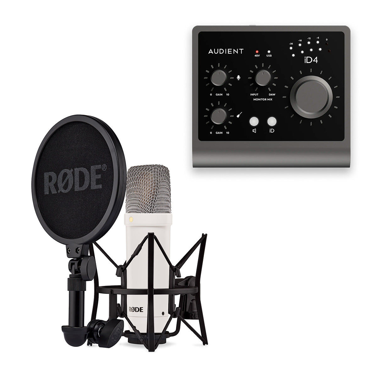 Audient iD4 + Rode NT1 White