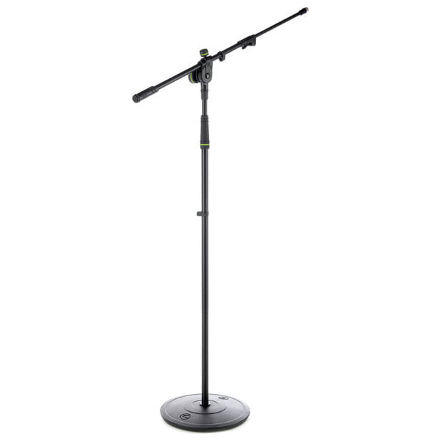 Gravity MS 2322 B - Pied de microphone, plaque de base circulaire, perche longue
