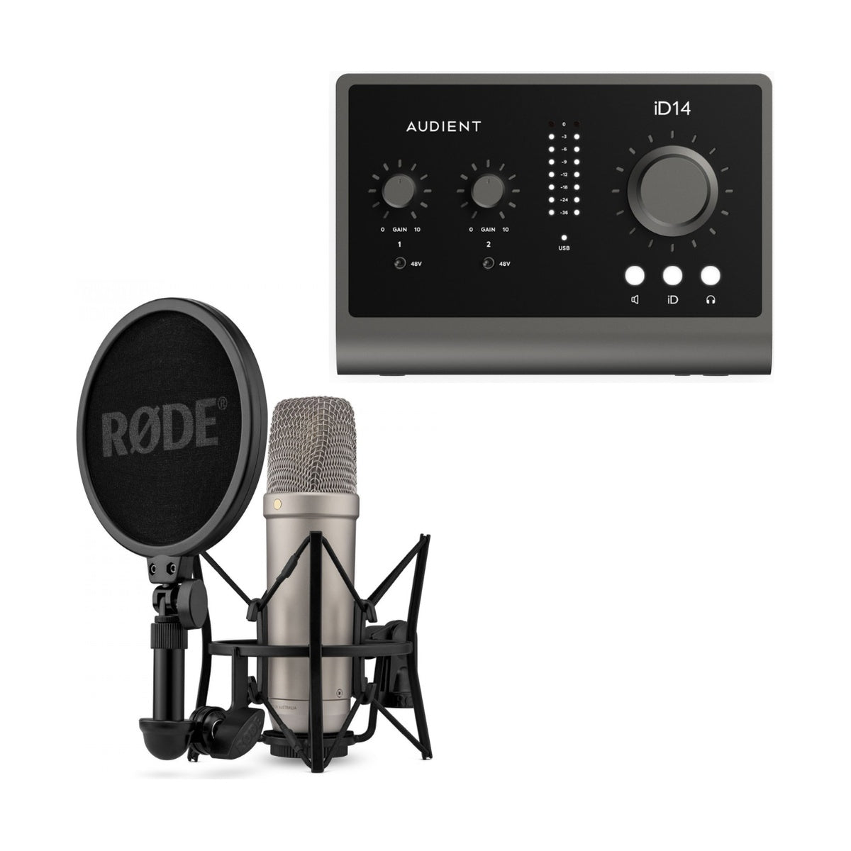 Audient iD14 MKII + RODE NT1 5th Generation Silver