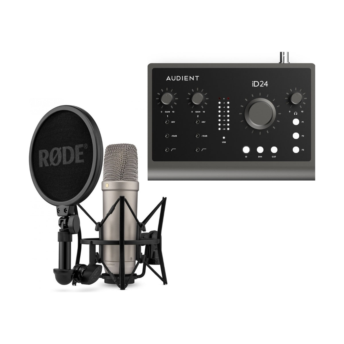 Audient iD24 + RODE NT1 5th Generation Silver