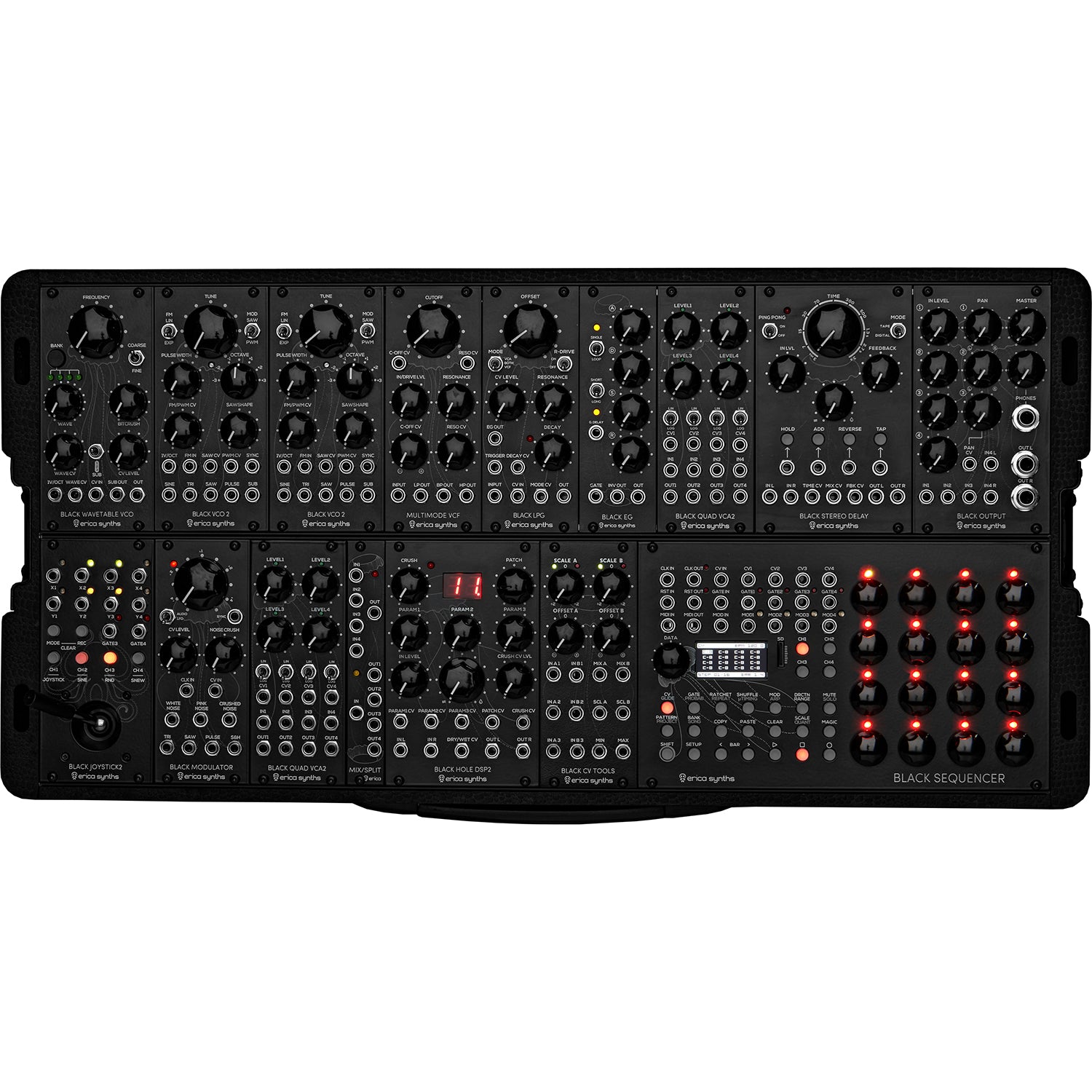 Erica Synths Black System III in Carbon Fiber Travel Case (EU plug)