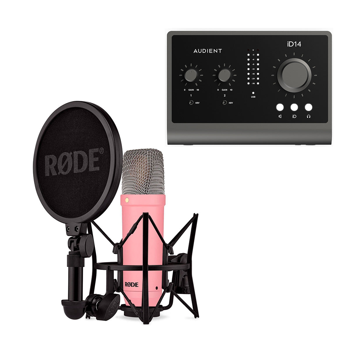 Audient iD14 + Rode NT1 Pink