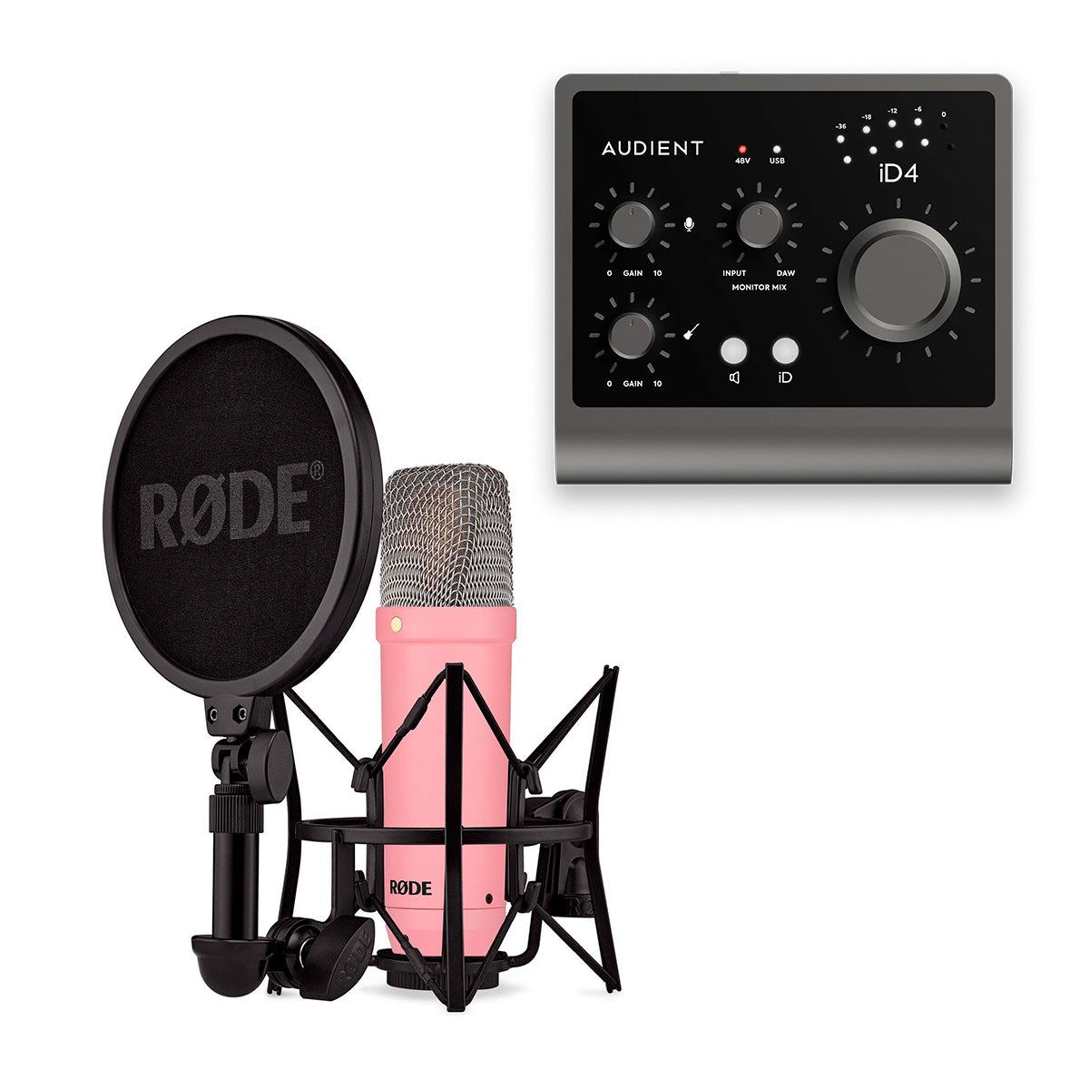 Audient iD4 + Rode NT1 Pink