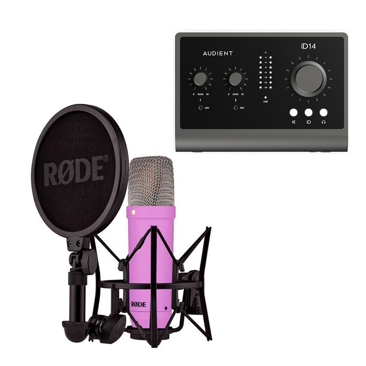 Audient iD14 + Rode NT1 Purple
