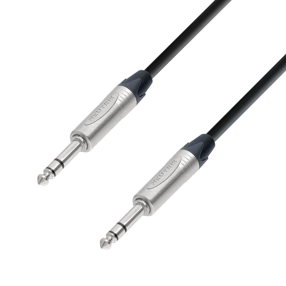 Adam Hall Cables K5 BVV 0500 - Câble micro Neutrik Jack 6,3 mm stéréo vers Jack 6,3 mm stéréo 5 m