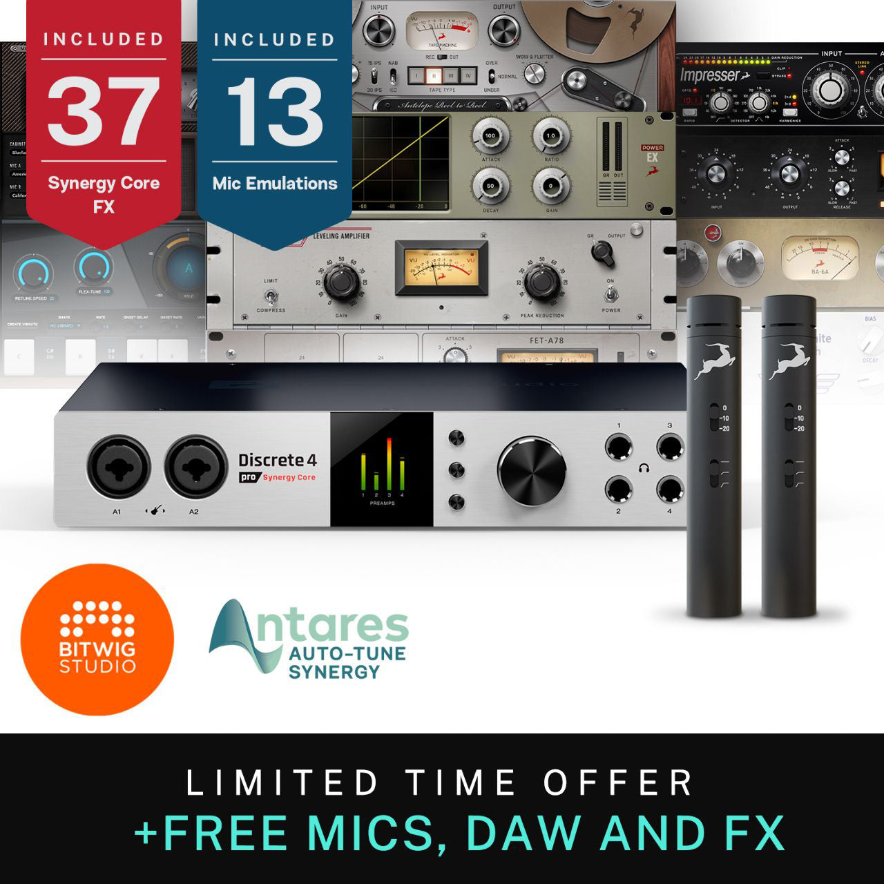 Antelope Audio Discrete 4 pro Synergy Core with 2x Edge Note